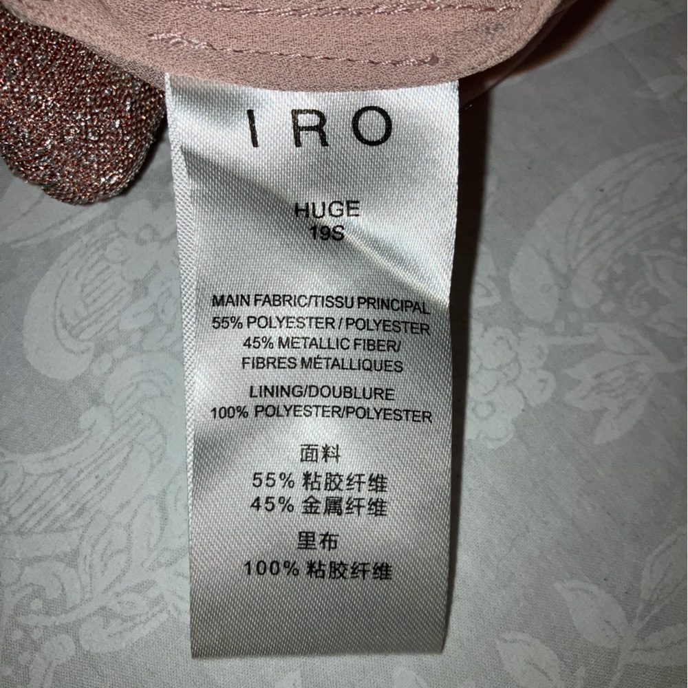 IRO Paris pink silver metallic tiered flounce short skirt XS sorority luxury - Picture 3 of 5